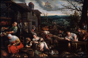 Noviembre de la serie Las Estaciones, finales del siglo XVI o principios del siglo XVII de Leandro Bassano