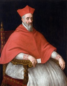 Retrato del cardenal Giovanni Delfino (1545-1622) - Pintura de Leandro Bassano (1557-1622), óleo sobre lienzo de Leandro da Ponte Bassano