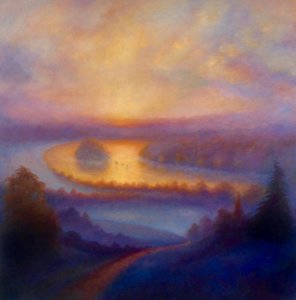 Misty View, 2023 (óleo sobre lienzo) de Lee Campbell