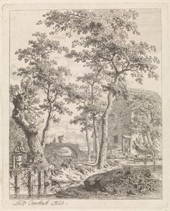 Granja en el agua Paisajes con figuras (título de serie) de Leendert Overbeek