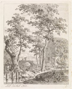 Granja en el agua Paisajes con figuras (título de serie) de Leendert Overbeek