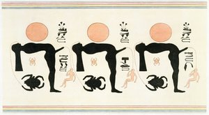 Fresco erótico de Byban el Molouk, Tebas, de "Descripciones de Egipto" de Edmonde Francois Jomard, publicado en 1809-22 (litografía en color) de Legentil (after)