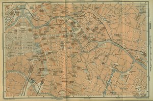 Mapa del centro de Berlín, de una guía de viajes Baedeker