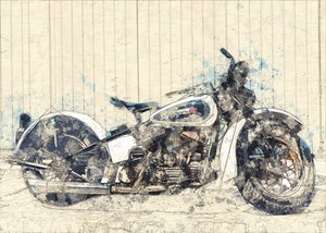 Arte clásico de motocicletas de Lembayung senja studio [Vintage Poster]