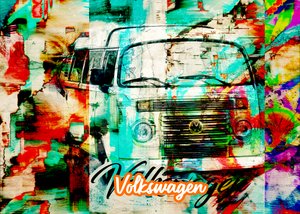 Arte colorido de furgonetas vintage de Lembayung senja studio [Vintage Poster]