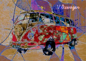 Arte retro y llamativo en furgonetas de Lembayung senja studio [Vintage Poster]