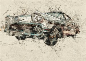 Boceto de un coche clásico
