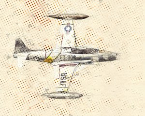 Plano técnico vintage de un avión de Lembayung senja studio [Vintage Poster]