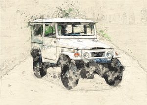 Boceto vintage todoterreno de Lembayung senja studio [Vintage Poster]