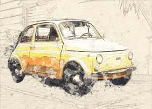 coche viejo amarillo