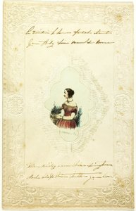 Valentín sin título (Mujer con vestido rosa) de Lemercier et Compagnie