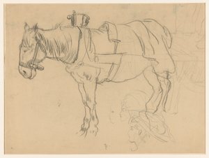 Estudios de caballos y cabezas entrenadas de Leo Gestel (signed by artist)