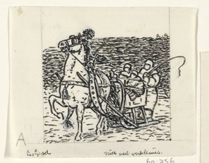 Trineo tirado por un caballo de Leo Gestel (signed by artist)