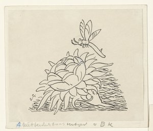Flor con libélula