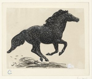 Caballo galopante de Leo Gestel (signed by artist)