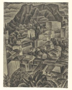 Pueblo de montaña italiano de Leo Gestel (signed by artist)