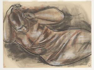 Desnudo recostado (título original) de Leo Gestel (signed by artist)