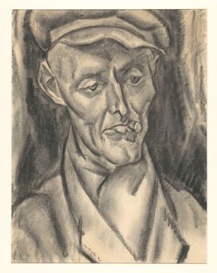 Hombre con gorra y cigarro de Leo Gestel (signed by artist)