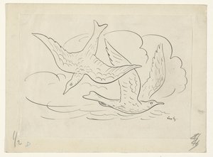 Dos pájaros de Leo Gestel (signed by artist)