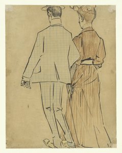 Pareja que camina de Leo Gestel (signed by artist)