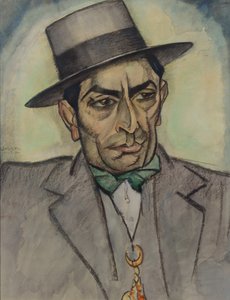 Un hombre con traje español, c. 1914 (carboncillo, pastel y acuarela sobre papel) de Leo Gestel