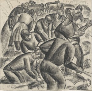 Cosechadores de patatas trabajando en el campo de Leo Gestel