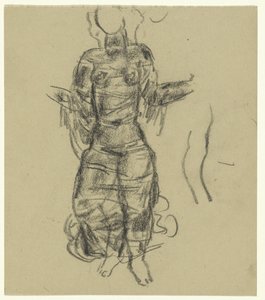 Mujer que baila con cortinas transparentes de Leo Gestel