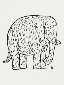 Elefante (h. 1891-1941). Dibujo en alta resolución de Leo Gestel de Leo Gestel