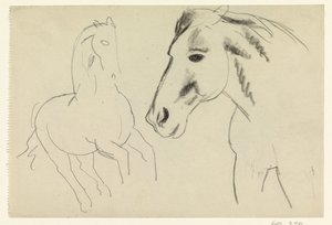 Caballo galopante y cabeza de caballo de Leo Gestel