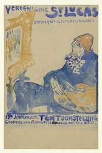 Diseño del cartel de la 19ª exposición anual de Vereening St. Lukas en el Stedelijk Museum de Ámsterdam de Leo Gestel