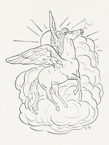 Pegaso volando frente a una nube (1891-1941) de Leo Gestel