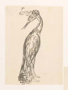 Garza con la cabeza girada hacia atrás de Leo Gestel