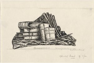 Pila de libros y papelería de Leo Gestel