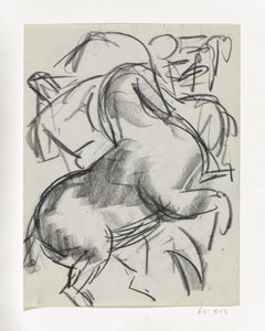 Caballo encabritado con una figura al fondo de Leo Gestel