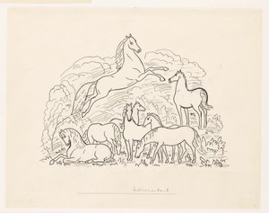 Hoja de estudio con ocho caballos de Leo Gestel