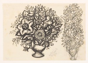 Dos jarrones con flores de Leo Gestel