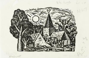Viñeta para la biografía de Gestel por el Prof. W. van der Pluym
Sin título (Vista del pueblo con la iglesia y el sol, viñeta para la biografía de Gestel por el Prof. W. van der Pluym)