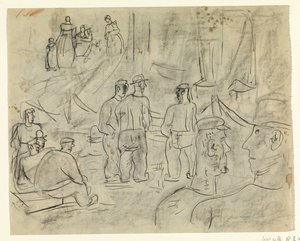Pescadores en un puerto de Leo Gestel