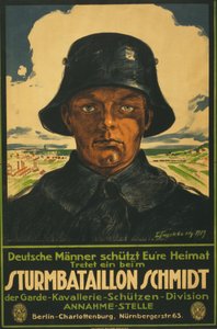 Sturmbataillon Schmidt; Hombres alemanes protejan su patria! 1919 de Leo Impekoven