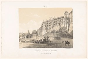 Vista de la fachada del castillo del rey Francisco I de Blois
Blois. Castillo de Blois, fachada de François Ier. (título en el objeto)
Francia contemporánea (título de la serie)
La France de nos jours (título de la serie) de Leon Auguste Asselineau