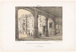 Vista del interior del castillo de Blois con la torre de la escalera octogonal del rey Francisco I
Blois. Intérieur du château, tour de l