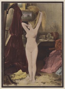 El modelo (litografia en color) de Leon Auguste Cesar Hodebert