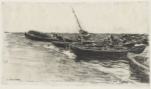 Barcos en la playa, c. 187481 de Leon Augustin Lhermitte