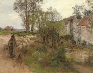 Salida del rebaño de la calle Chailly de Leon Augustin Lhermitte