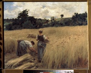 Los segadores. (Segadores). Pintura de Leon Augustin Lhermitte (1844-1925). Arte francés, realismo. Museo Pushkin de Bellas Artes, Moscú de Leon Augustin Lhermitte