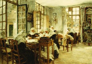 Monjas cosiendo de Leon Augustin Lhermitte