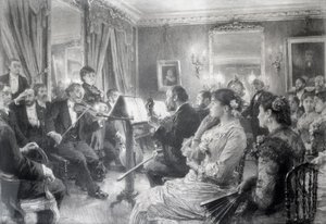 El cuarteto o La velada musical en la casa de Amaury Duval, 1881 de Leon Augustin Lhermitte