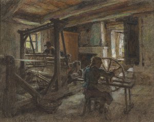 La cabaña del tejedor de Leon Augustin Lhermitte
