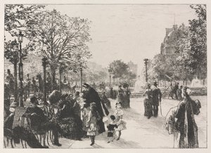 Jardines de las Tullerías de Leon Augustin Lhermitte