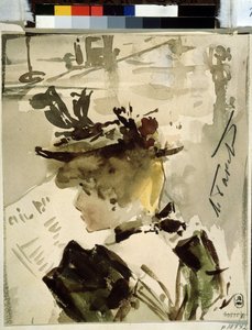 Una mujer leyendo de Leon Bakst